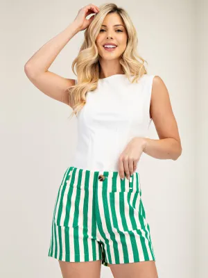 Two Pocket Striped Sailor Shorts