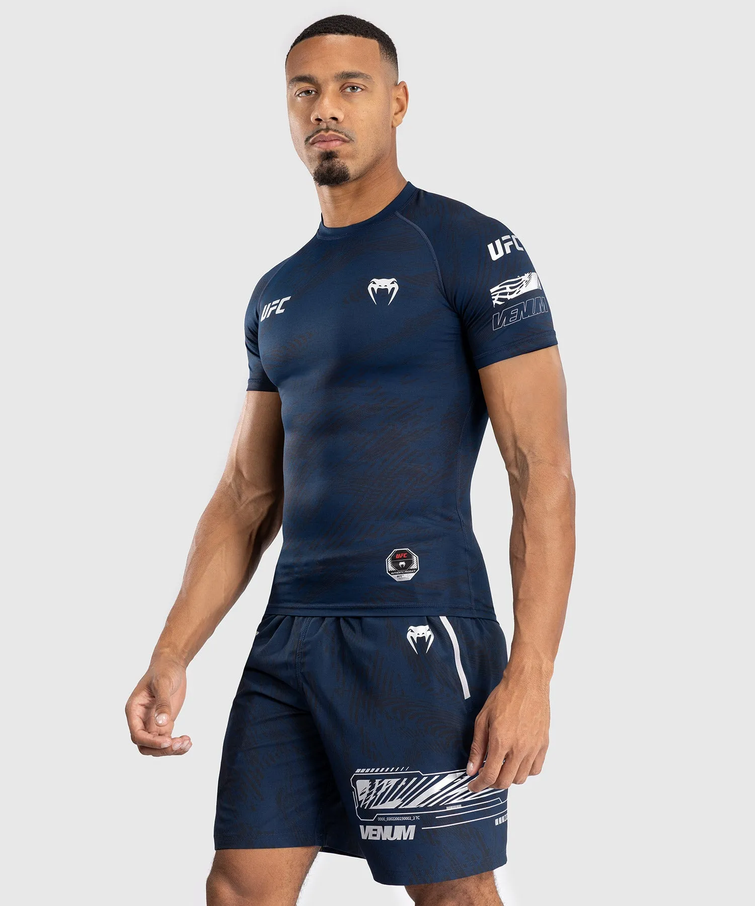 UFC Fusion by Venum Fight Week Performance Rashguard met Korte Mouwen voor Heren - Oceaanblauw