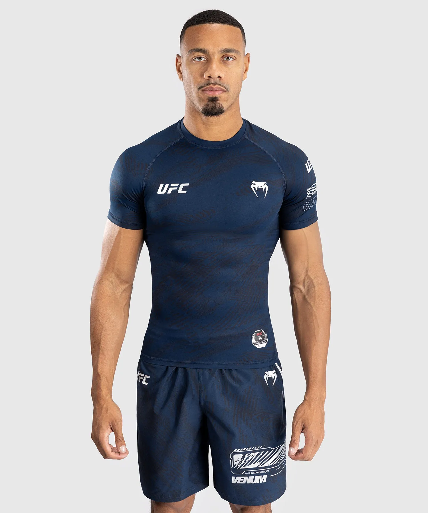 UFC Fusion by Venum Fight Week Performance Rashguard met Korte Mouwen voor Heren - Oceaanblauw
