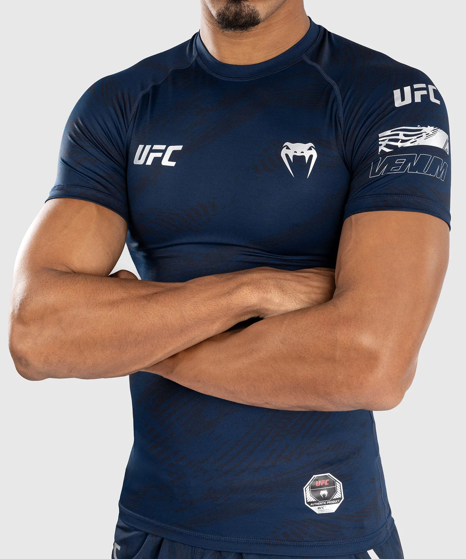 UFC Fusion by Venum Fight Week Performance Rashguard met Korte Mouwen voor Heren - Oceaanblauw