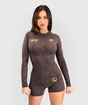 UFC Fusion by Venum Fight Week Rashguard a Manica Lunga Performance per Donna - Marrone terra