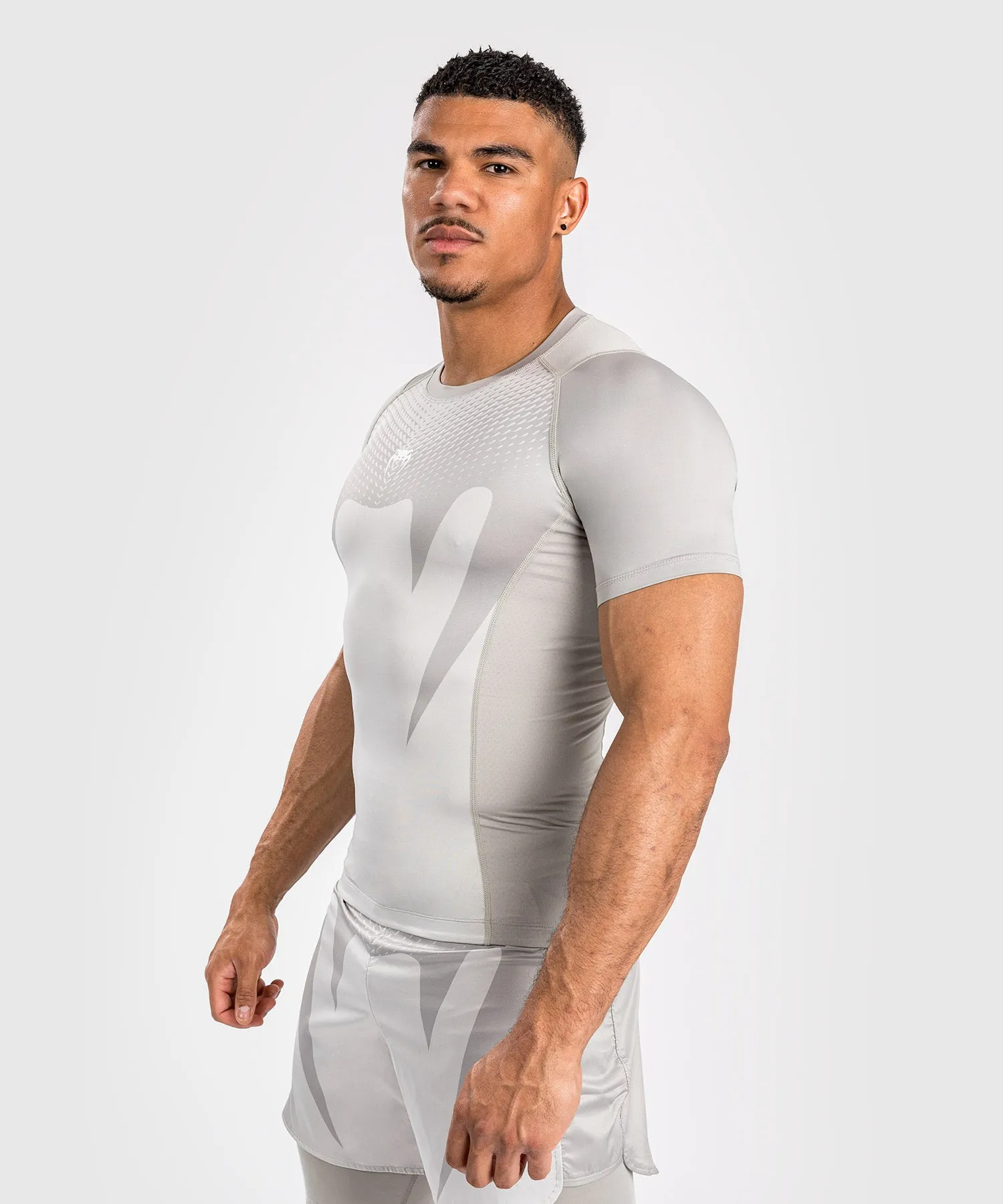 Venum Attack Heren Korte Mouw Rashguard - Zand