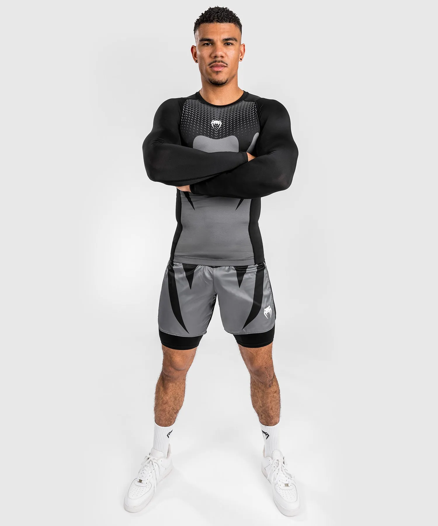 Venum Attack Heren Lange mouwen Rashguard - Zwart/Grijs