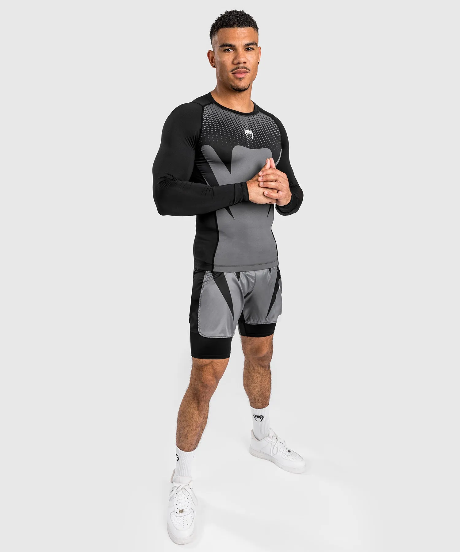 Venum Attack Heren Lange mouwen Rashguard - Zwart/Grijs