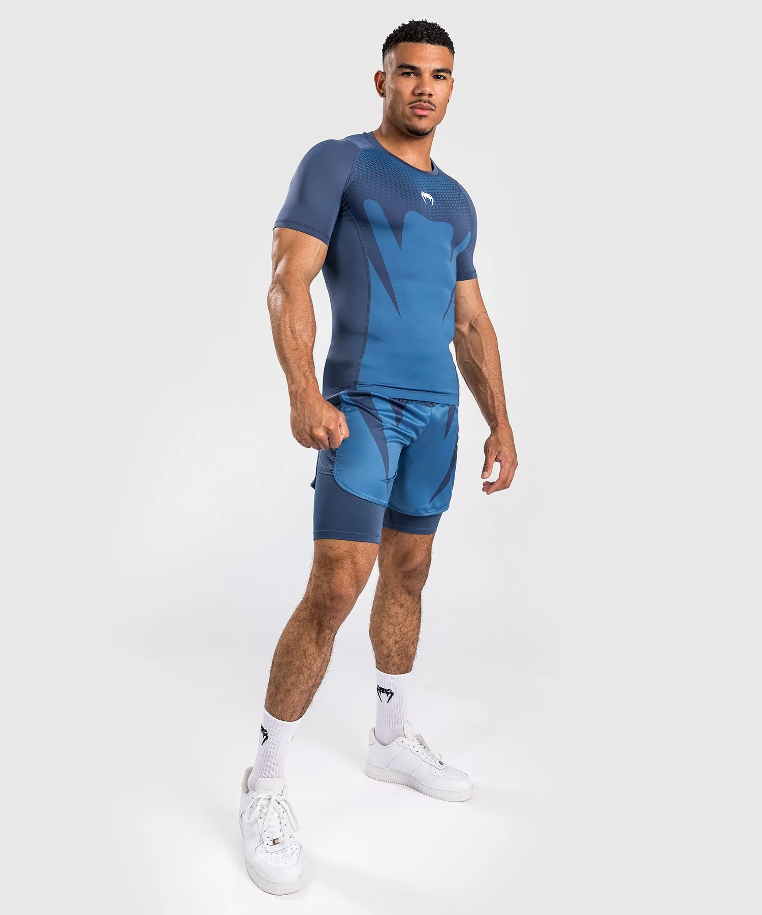 Venum Attack Rashguard a Maniche Corte da Uomo - Blu navy