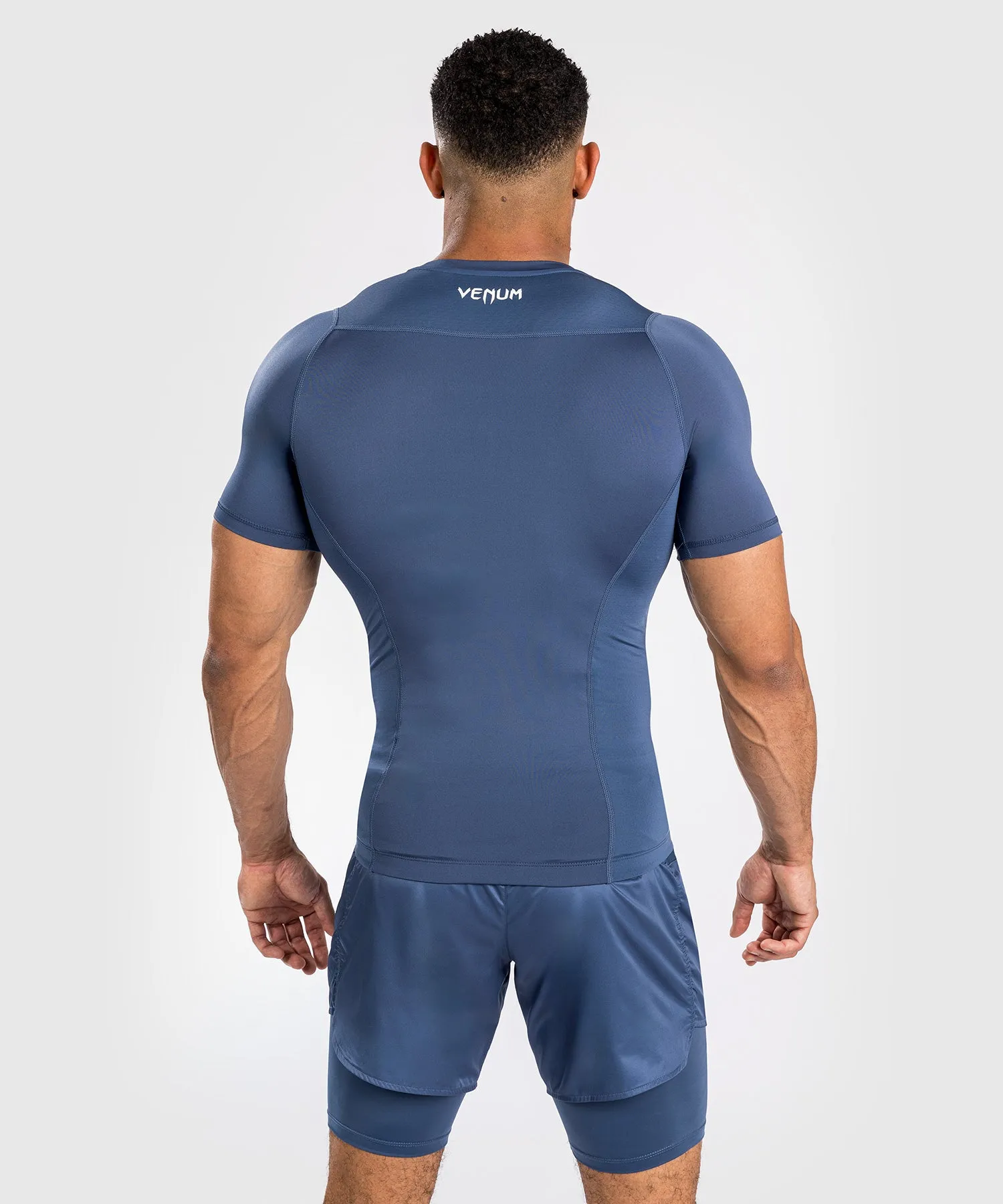 Venum Attack Rashguard a Maniche Corte da Uomo - Blu navy