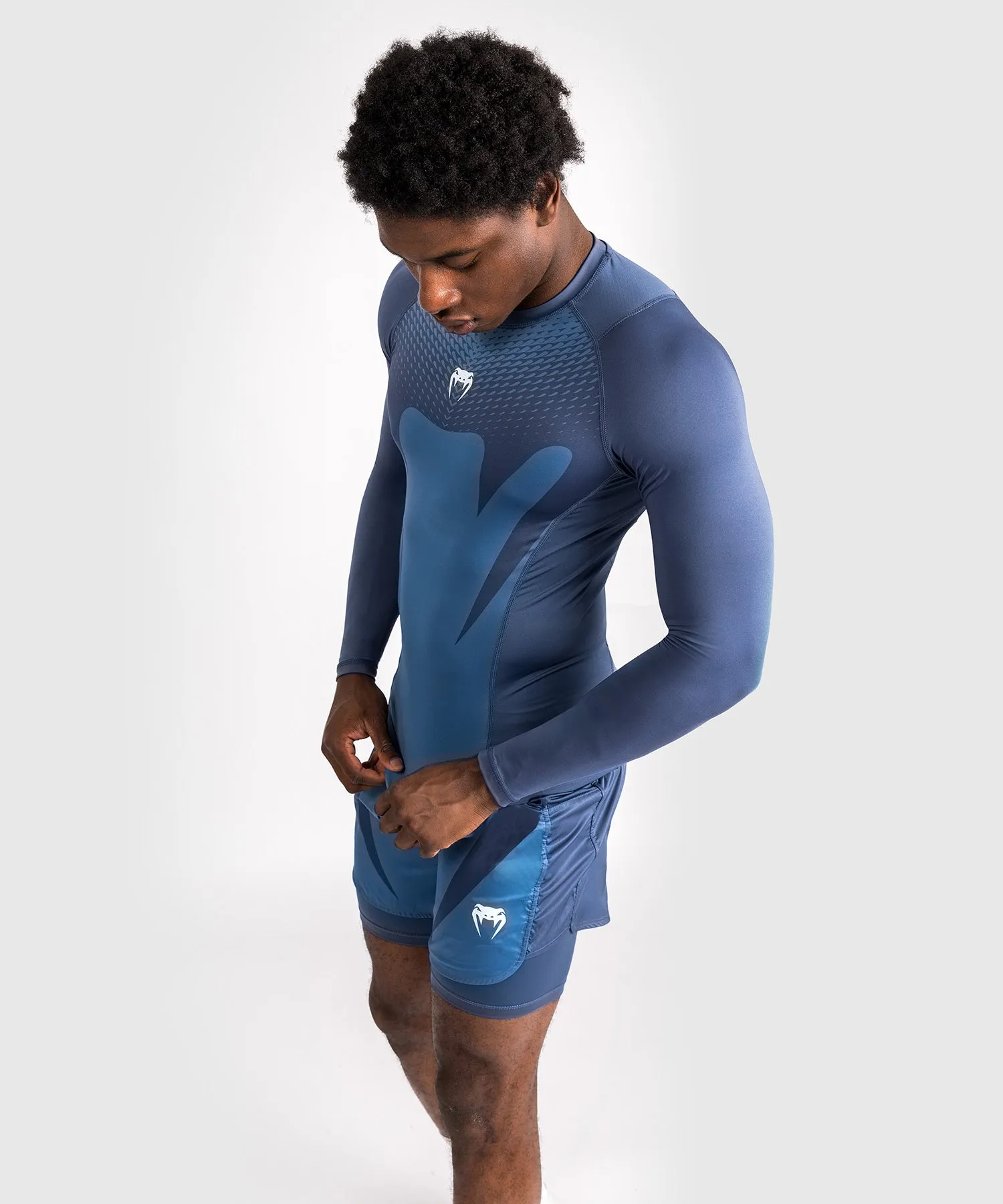 Venum Attack Rashguard a Maniche Lunghe da Uomo - Blu navy
