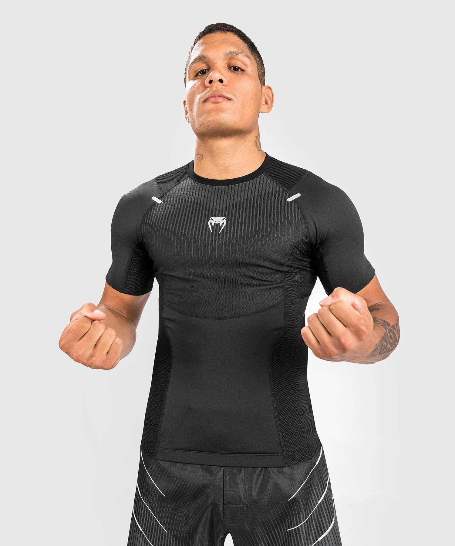Venum Biomecha Rashguard maniche corte - nero/grigio