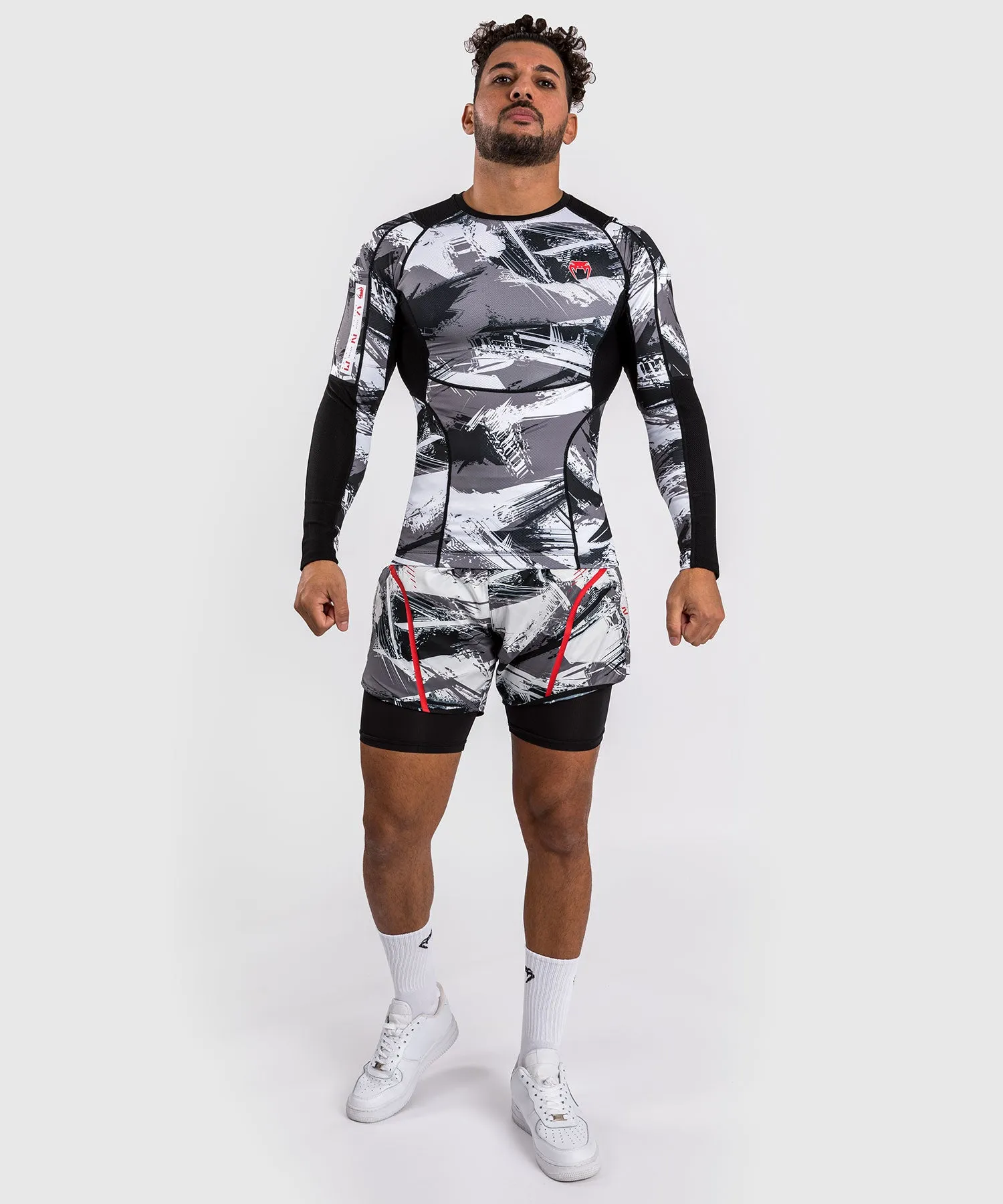 Venum Electron 3.0 Rashguard a manica lunga - Grigio/Rosso