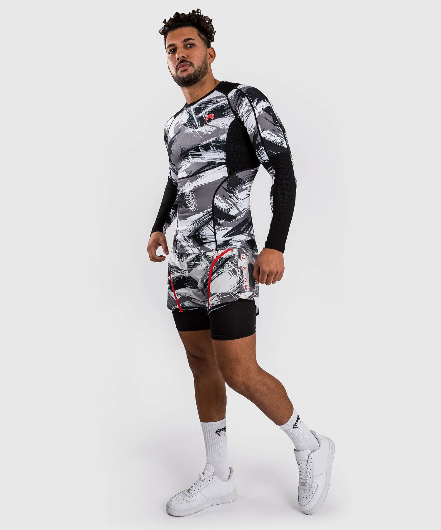 Venum Electron 3.0 Rashguard a manica lunga - Grigio/Rosso