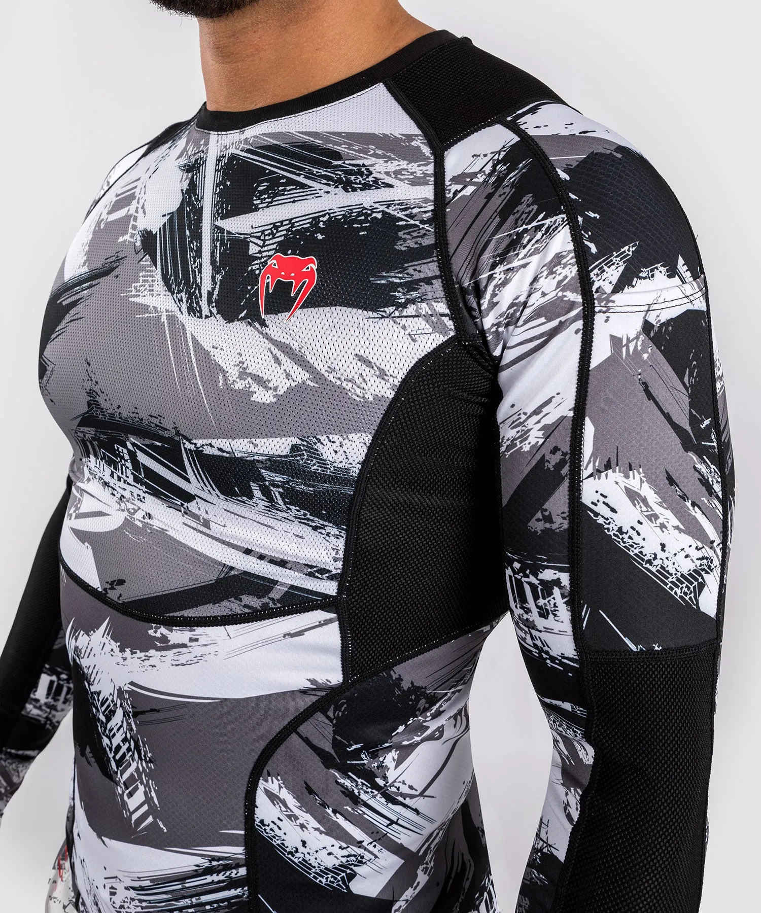 Venum Electron 3.0 Rashguard a manica lunga - Grigio/Rosso