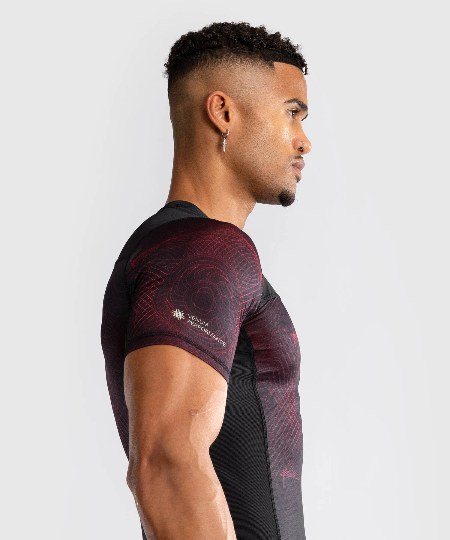 Venum G-Fit Air Korte Mouw Rashguard Heren - Diepzwart / Vuurrood