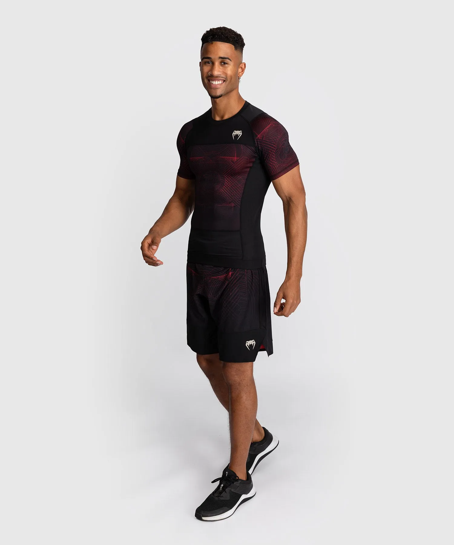 Venum G-Fit Air Korte Mouw Rashguard Heren - Diepzwart / Vuurrood