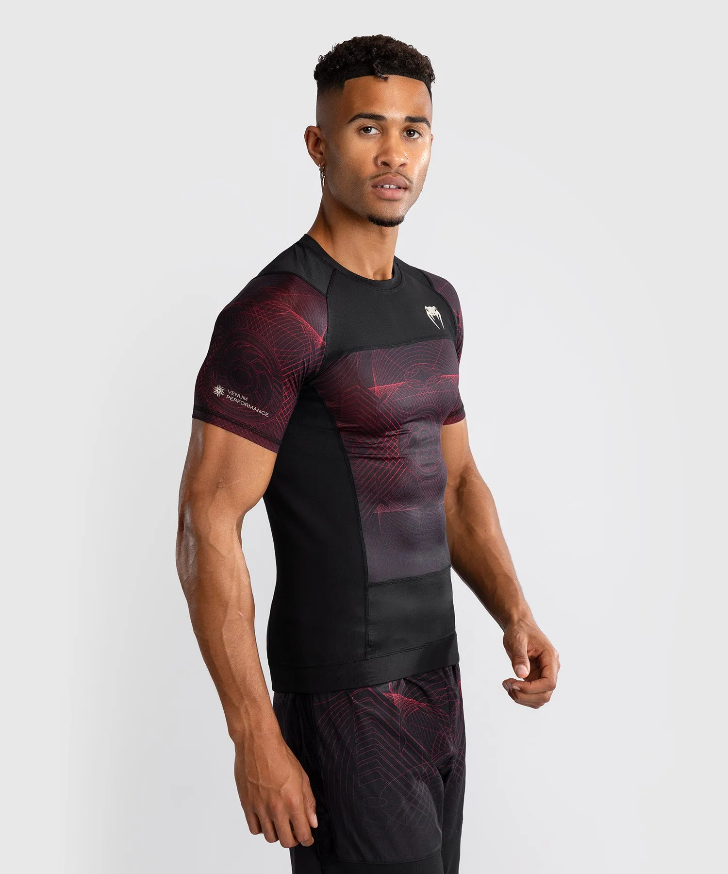 Venum G-Fit Air Korte Mouw Rashguard Heren - Diepzwart / Vuurrood
