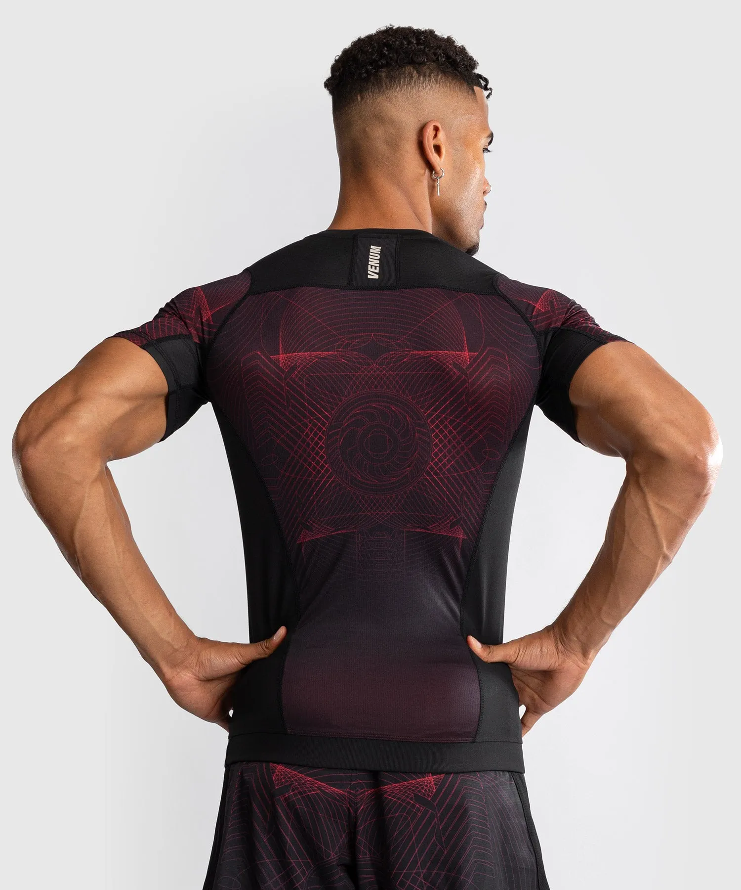 Venum G-Fit Air Korte Mouw Rashguard Heren - Diepzwart / Vuurrood