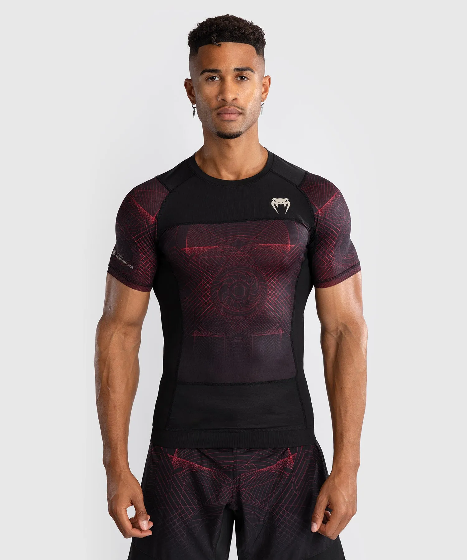 Venum G-Fit Air Korte Mouw Rashguard Heren - Diepzwart / Vuurrood