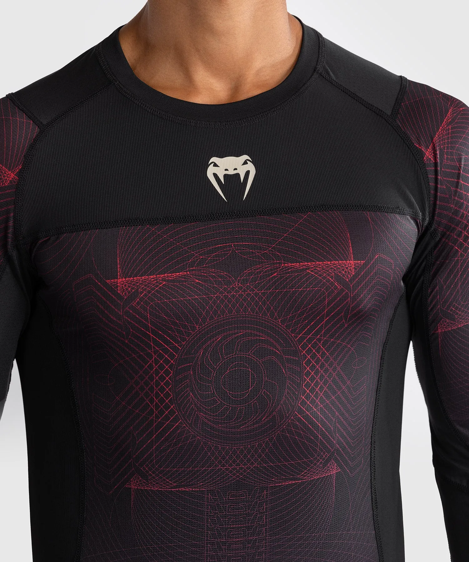 Venum G-Fit Air Lange Mouw Rashguard Heren - Diepzwart / Vuurrood