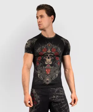 Venum Santa Muerte 5.0 Rashguard a Maniche Corte da Uomo - Nero Profondo/Oro