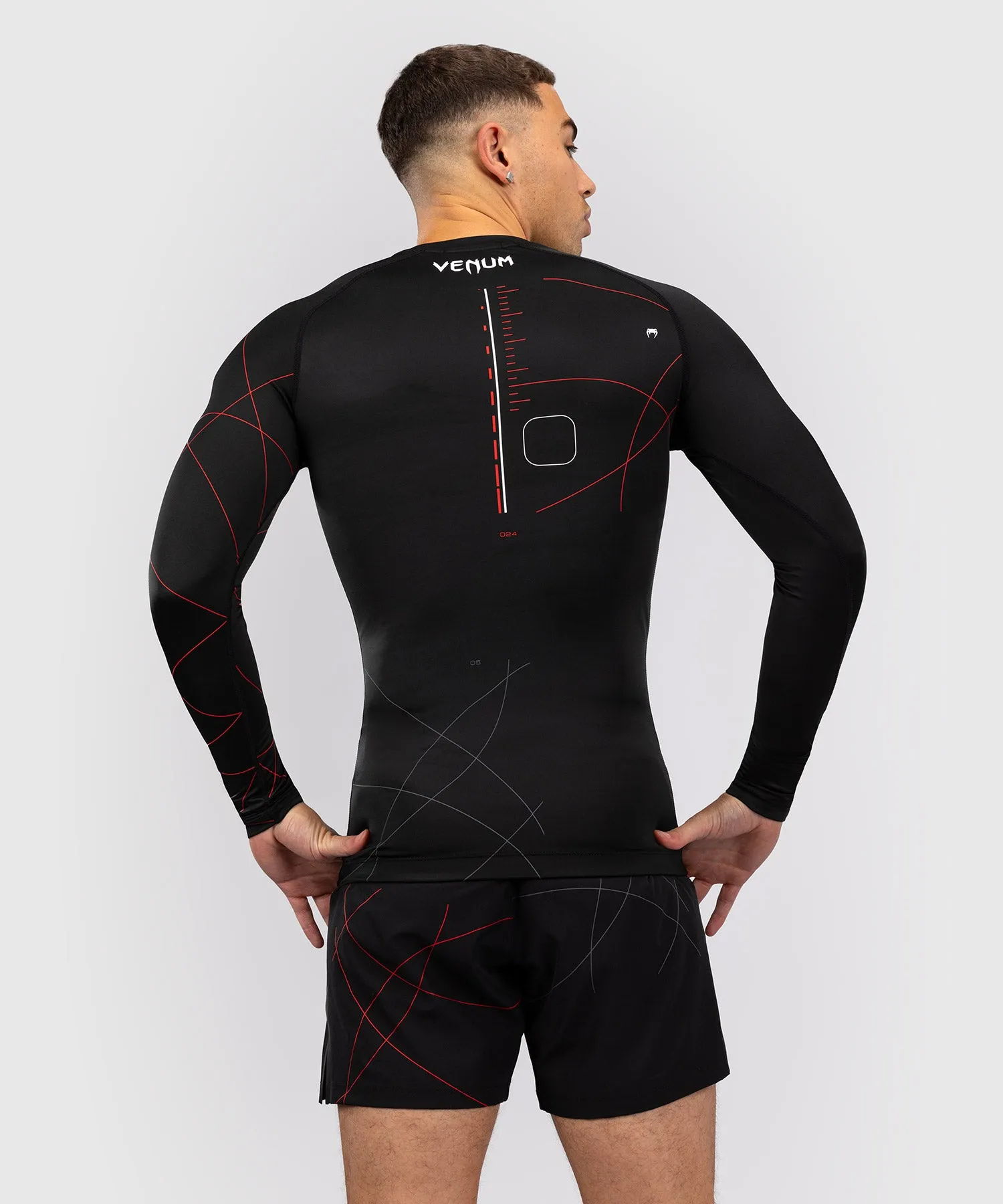 Venum Tactical XT Heren-Rashguard met lange mouwen - Zwart/Vuurrood