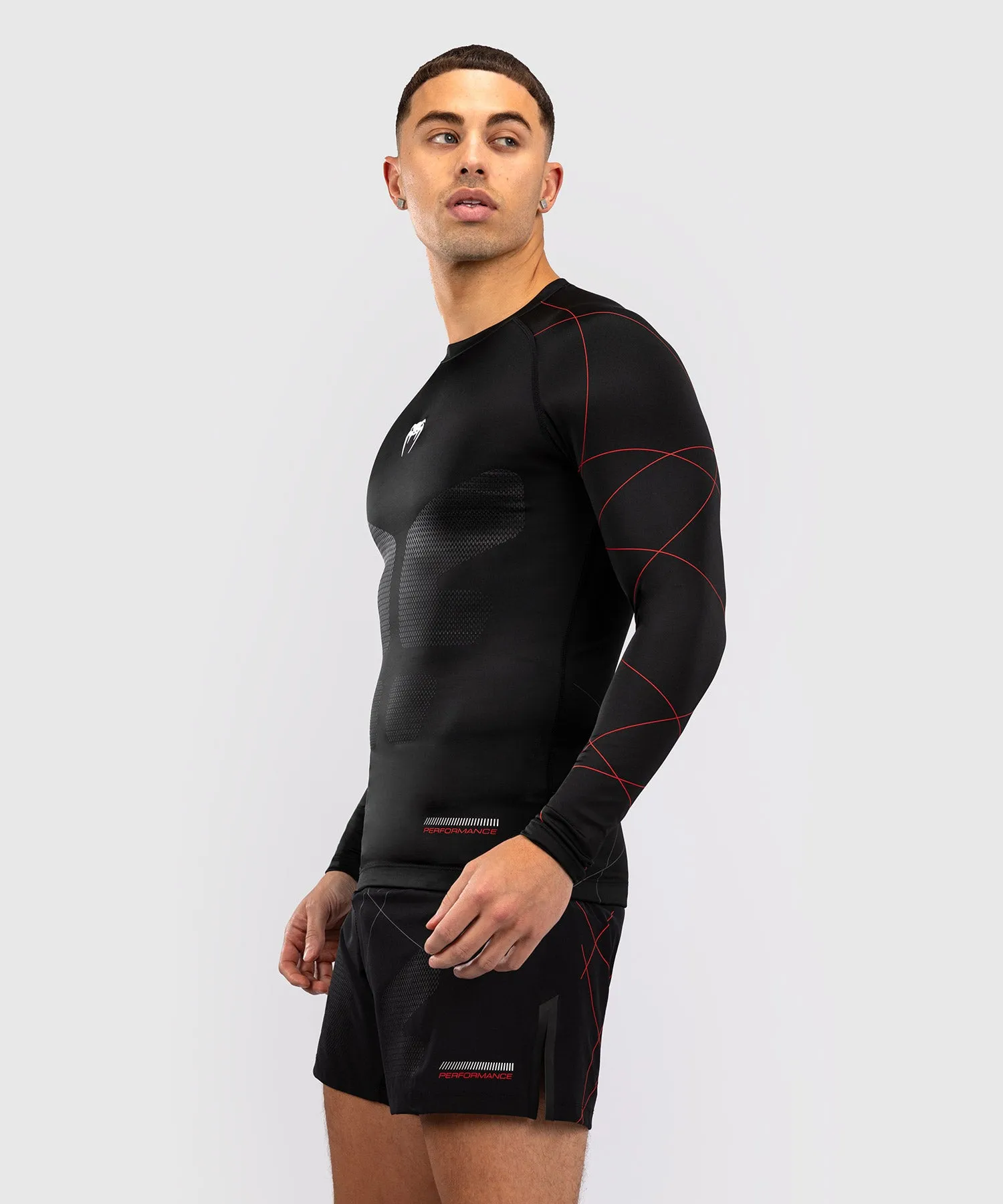 Venum Tactical XT Heren-Rashguard met lange mouwen - Zwart/Vuurrood