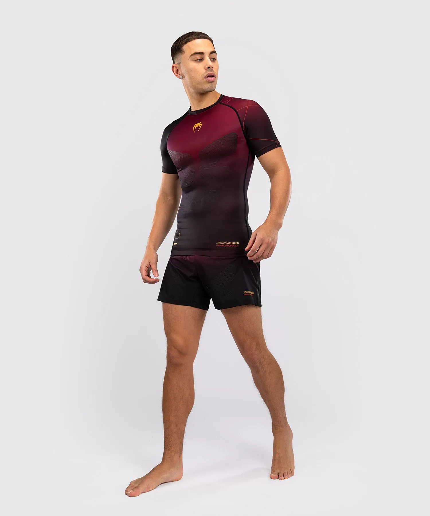 Venum Tactical XT Rashguard a maniche corte da uomo - Nero/Bordeaux/Oro