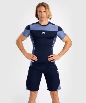 Venum Tempest Heren Rashguard Met Korte Mouwen - Marineblauw/Blauw