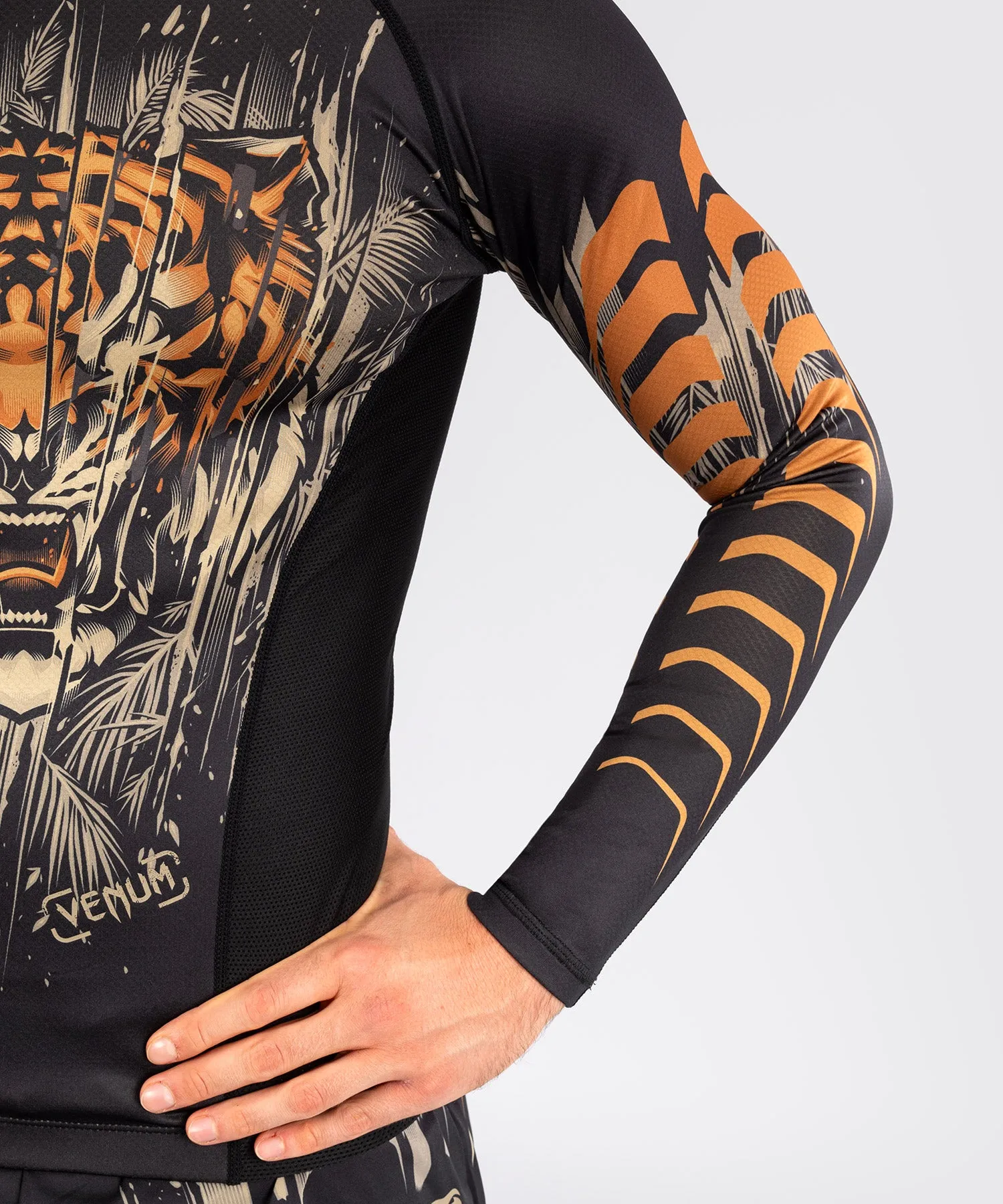 Venum Tiger Rashguard Maniche Lunghe Uomo - Nero/Arancione Neon