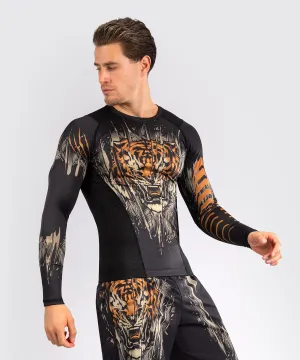 Venum Tiger Rashguard Maniche Lunghe Uomo - Nero/Arancione Neon