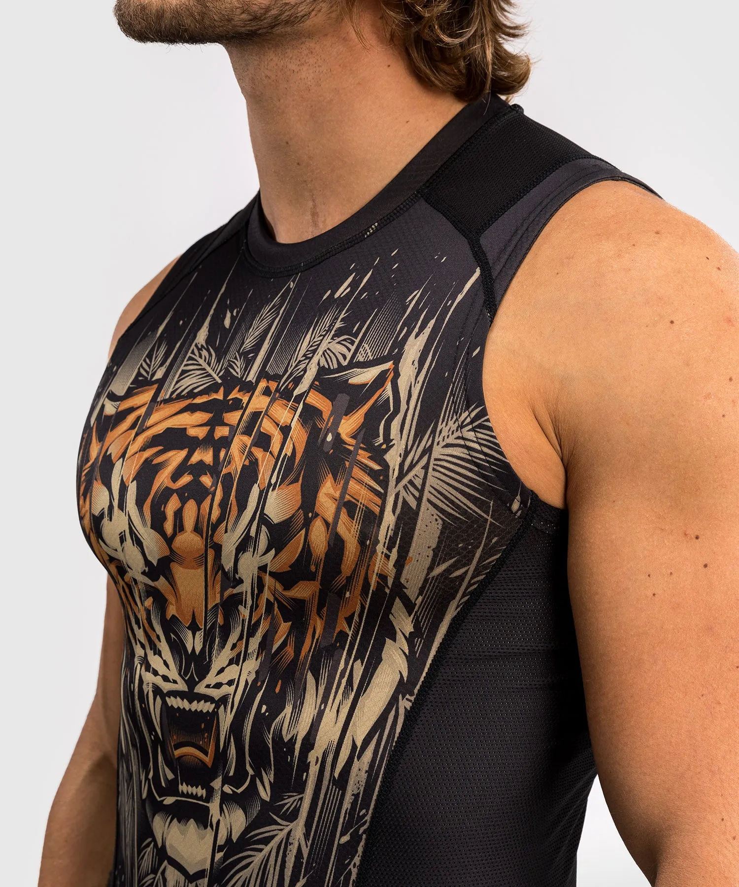 Venum Tiger Rashguard Senza Maniche Uomo - Nero/Arancione Neon