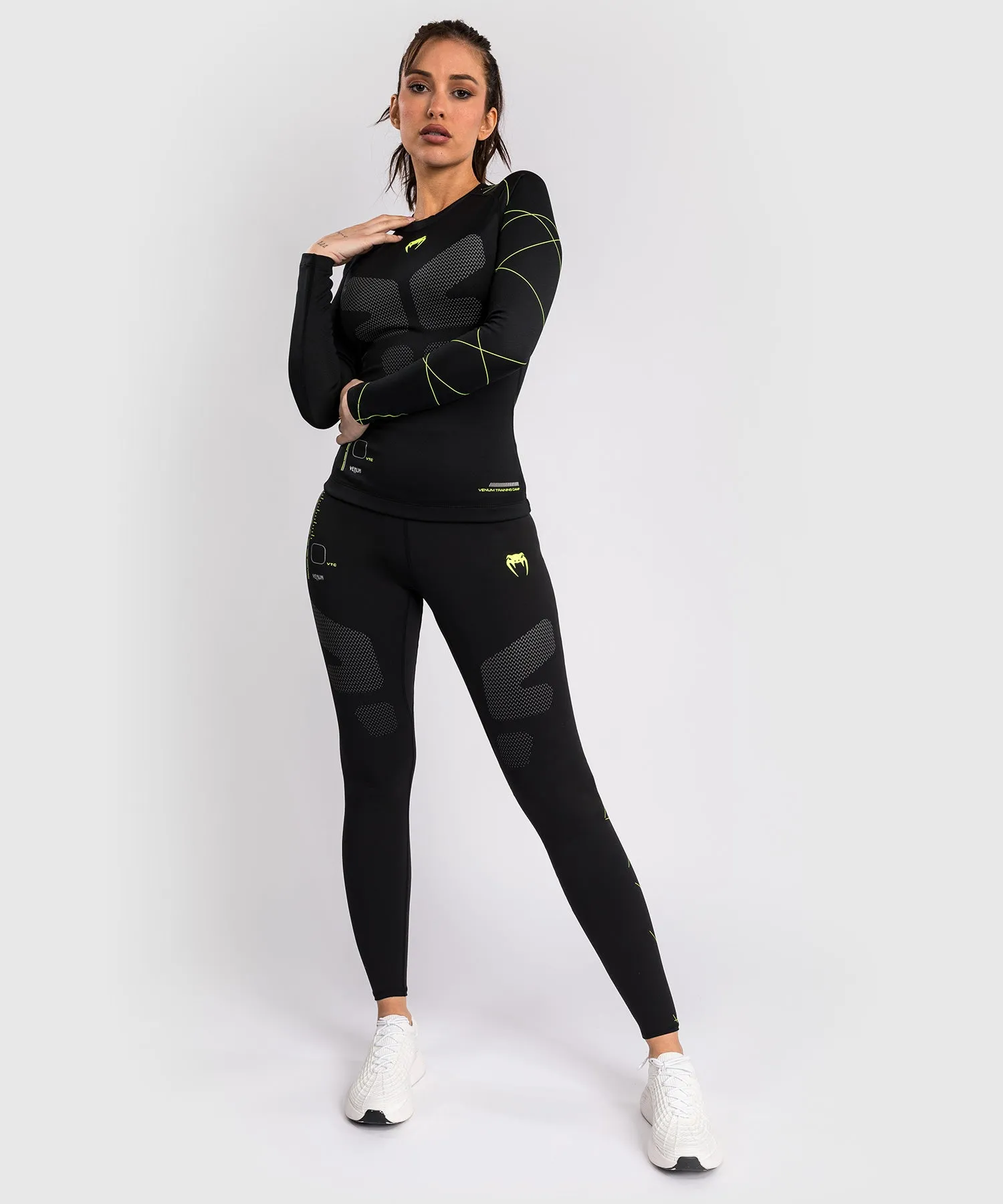 Venum Training Camp 4.0 Rashguard a maniche lunghe - Nero/Verde chiaro