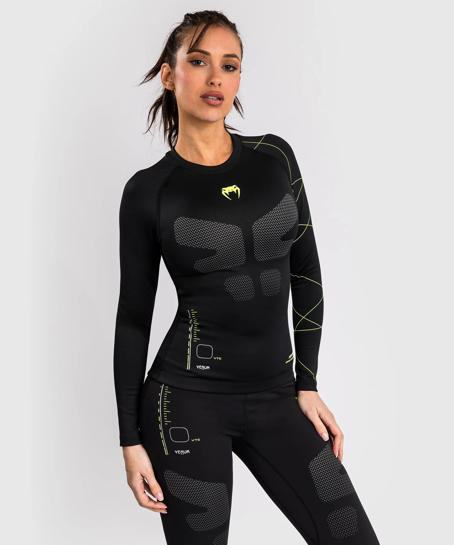 Venum Training Camp 4.0 Rashguard a maniche lunghe - Nero/Verde chiaro