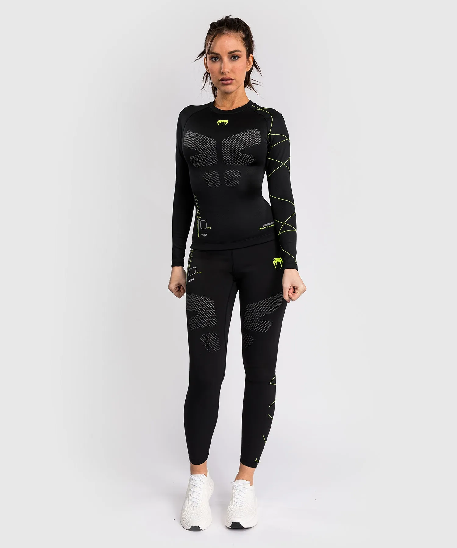 Venum Training Camp 4.0 Rashguard a maniche lunghe - Nero/Verde chiaro