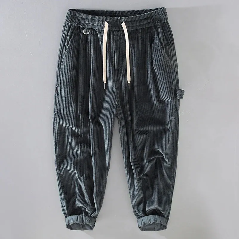 Vintage Men's Autumn Cargo Pants - New Multi-Pocket Loose Retro Casual Trousers