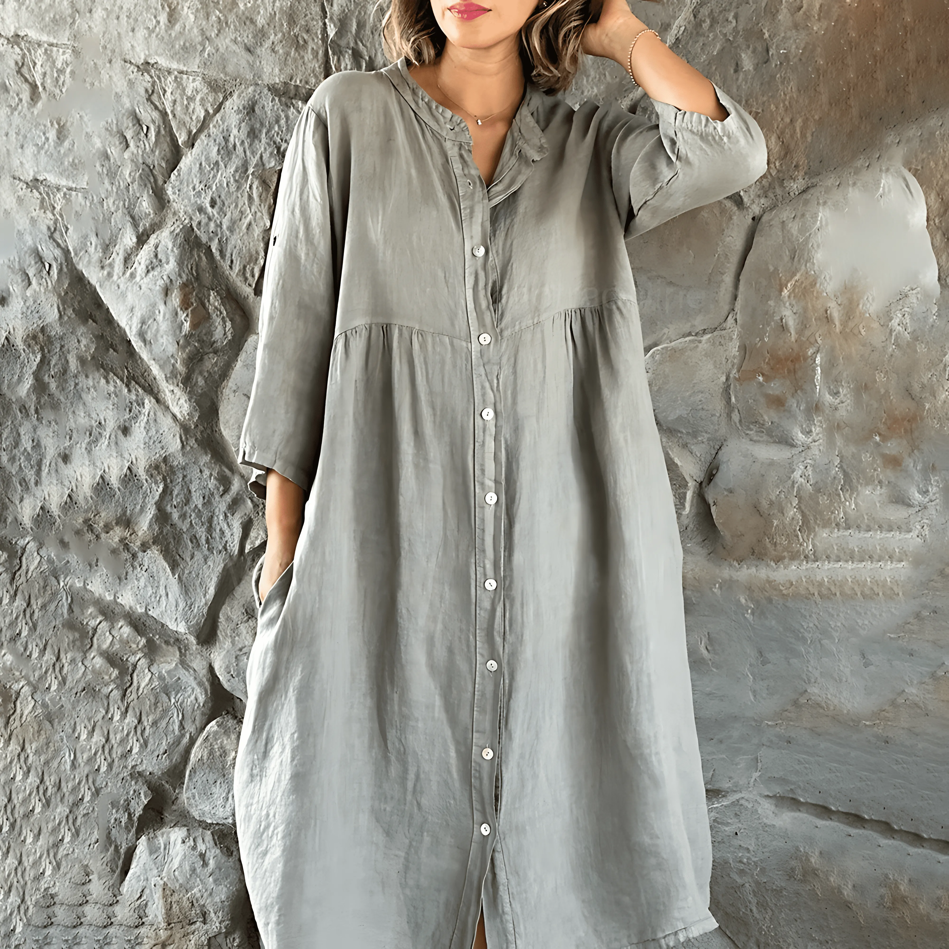 Violeta® | Vibrant button-front midi dress for women
