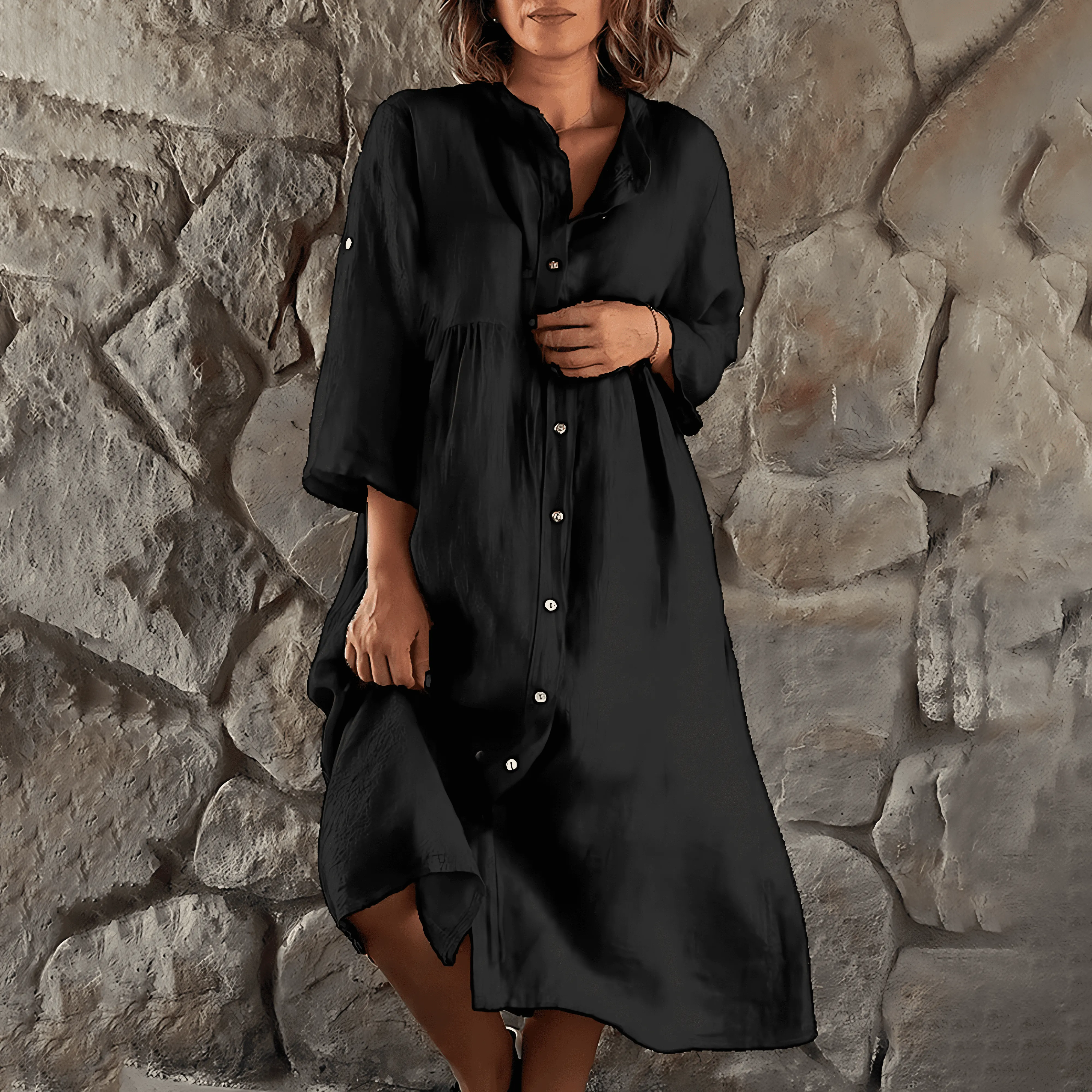 Violeta® | Vibrant button-front midi dress for women