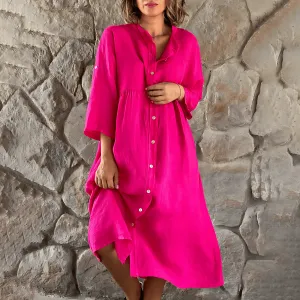Violeta® | Vibrant button-front midi dress for women