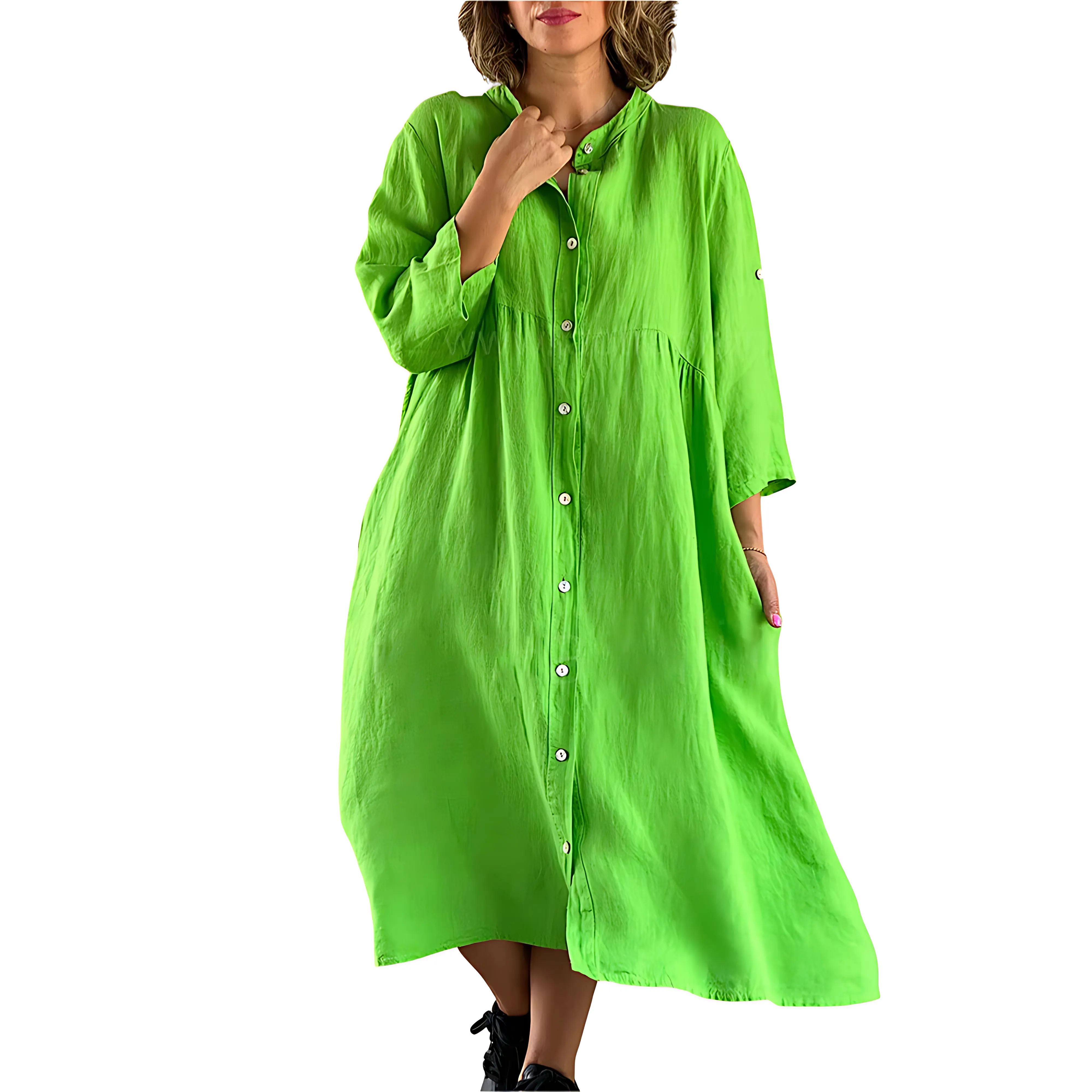 Violeta® | Vibrant button-front midi dress for women