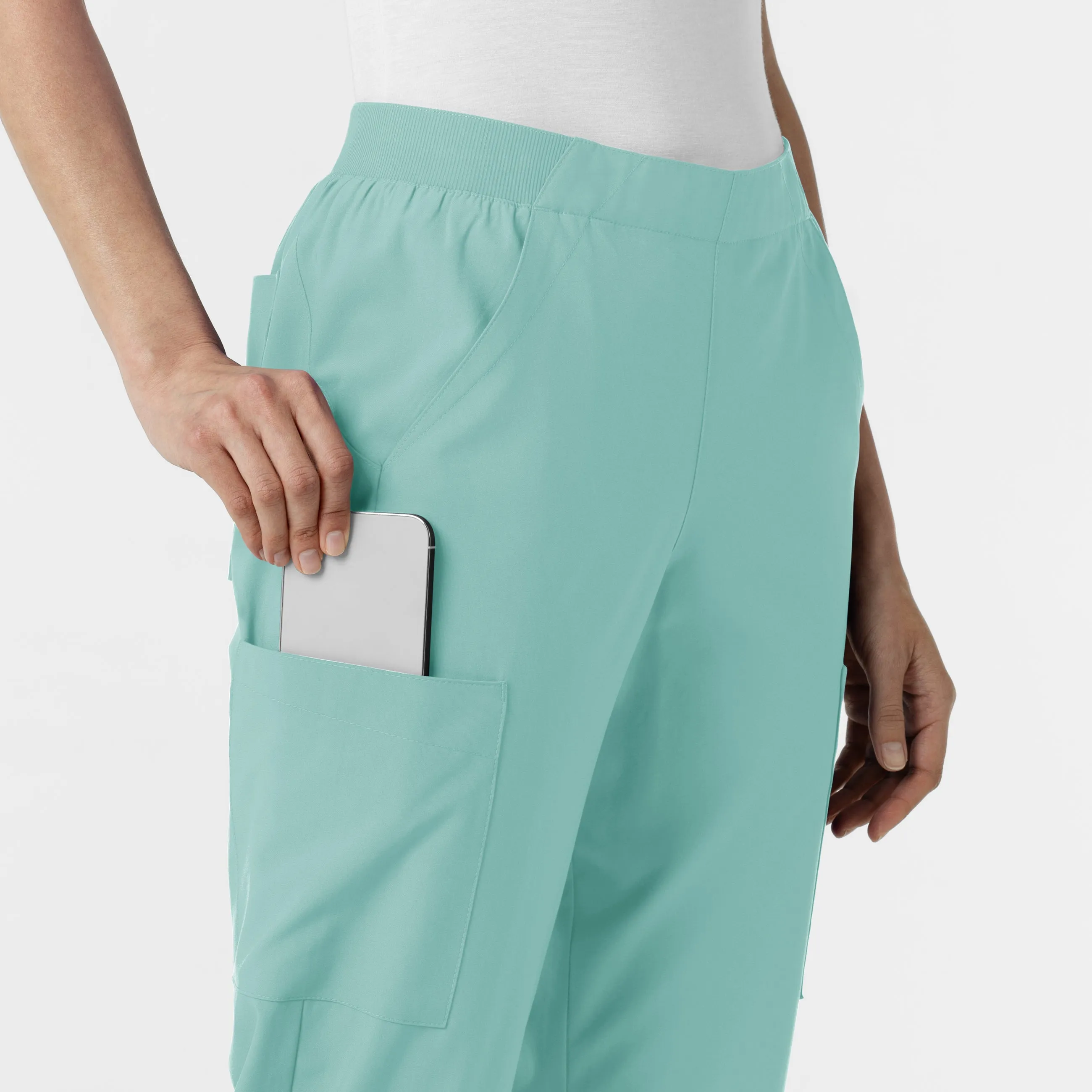 W123 5145 Cargo Utility Scrub Pants Turquoise