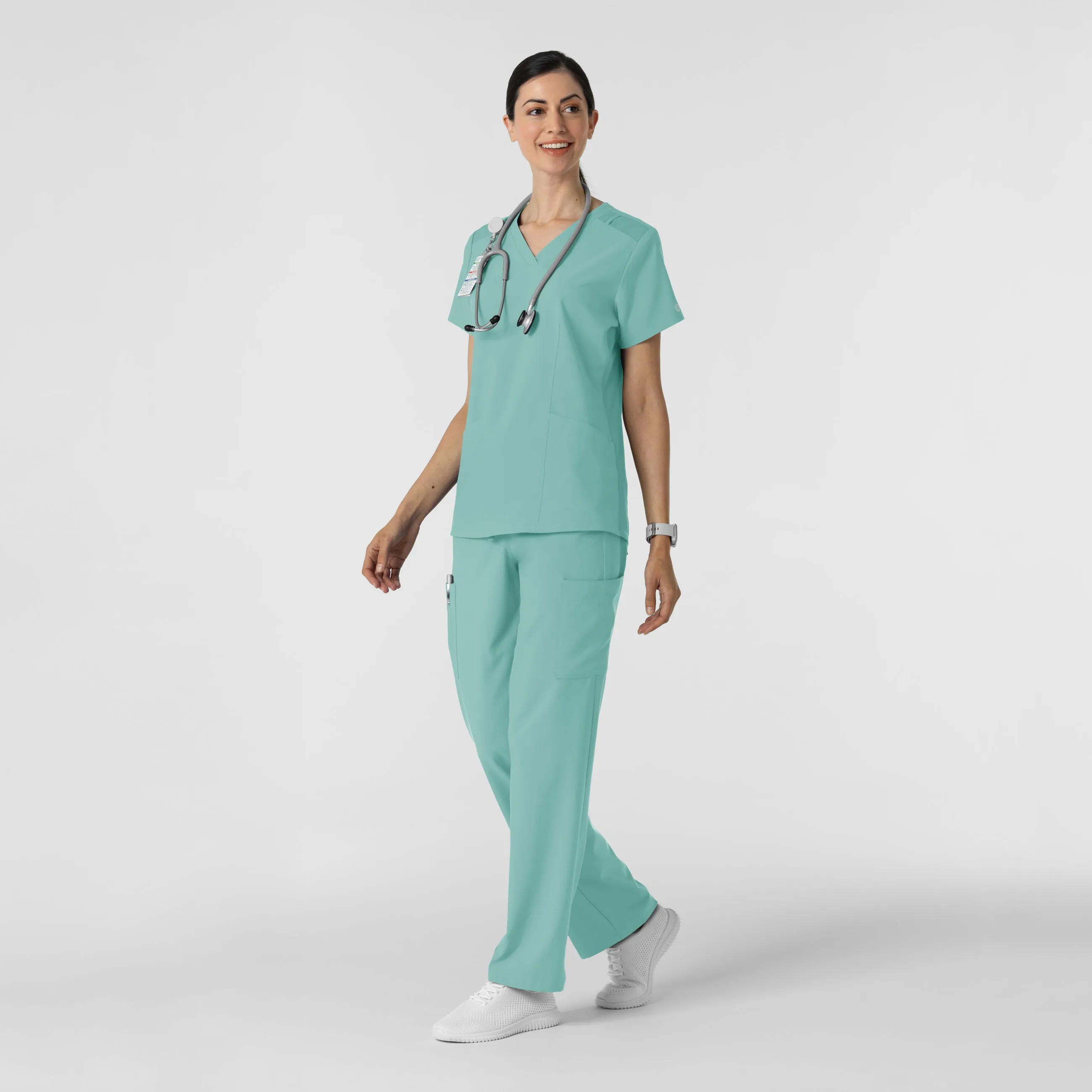 W123 5145 Cargo Utility Scrub Pants Turquoise