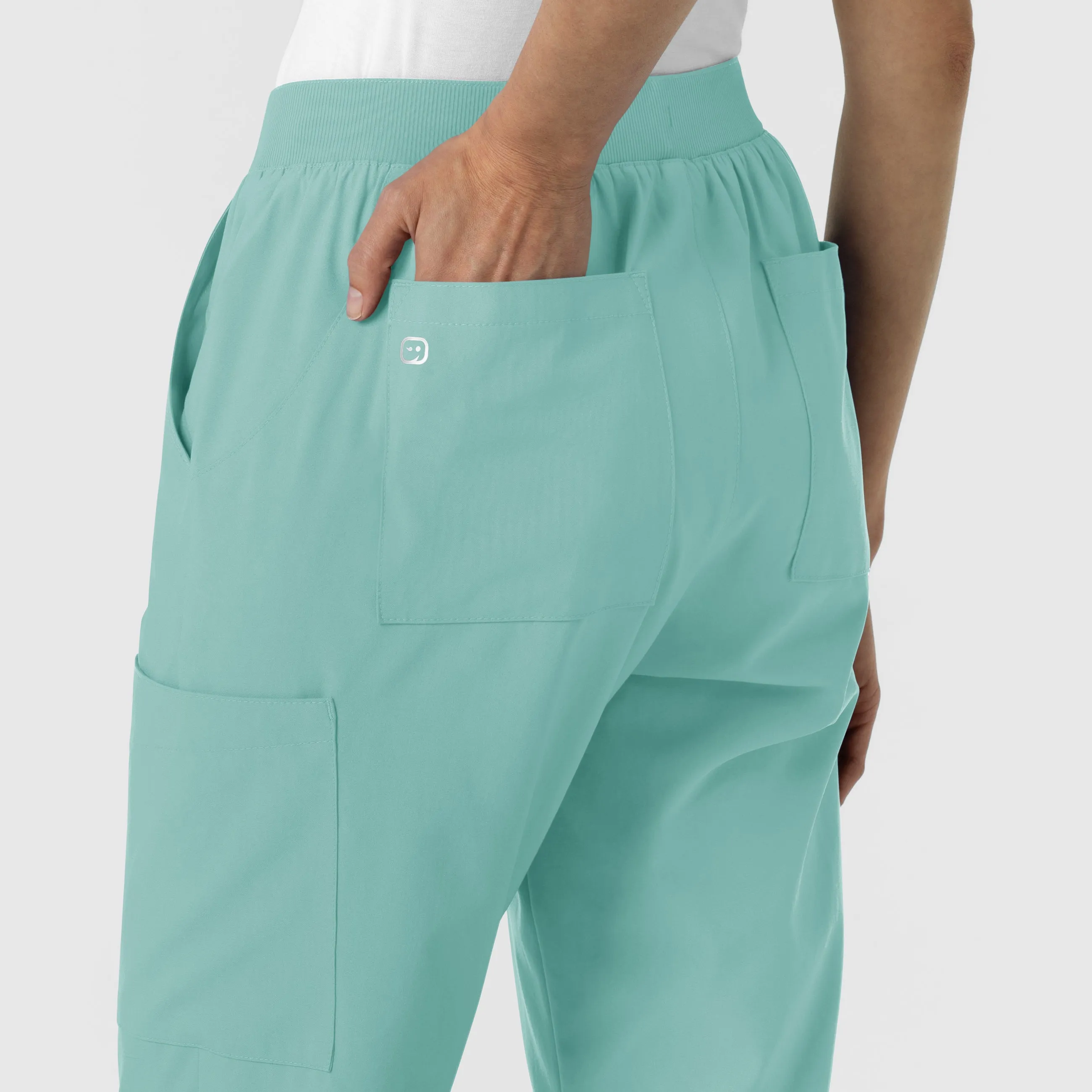 W123 5145 Cargo Utility Scrub Pants Turquoise