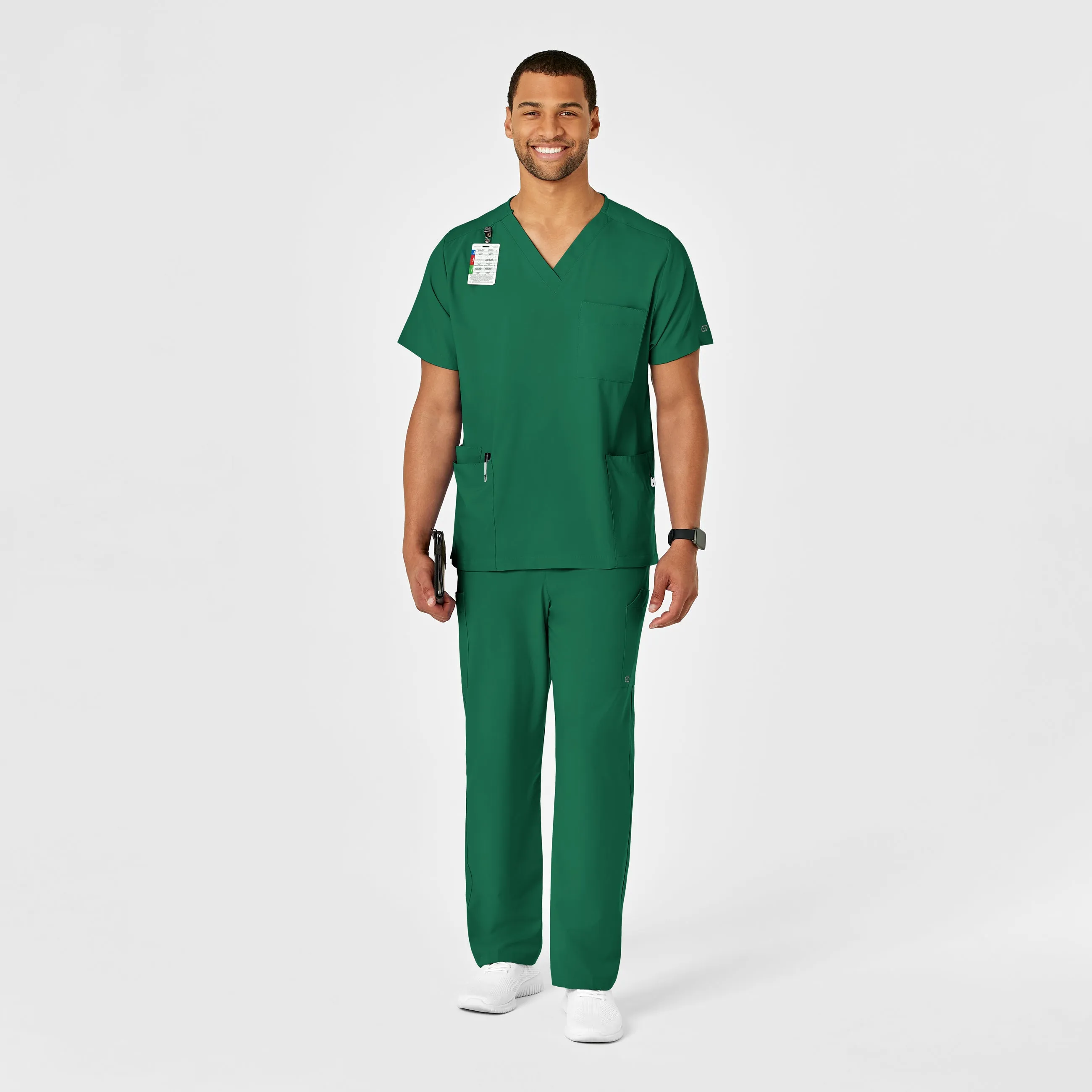 W123 5855 Unisex Multi-Cargo Scrub Pants Hunter