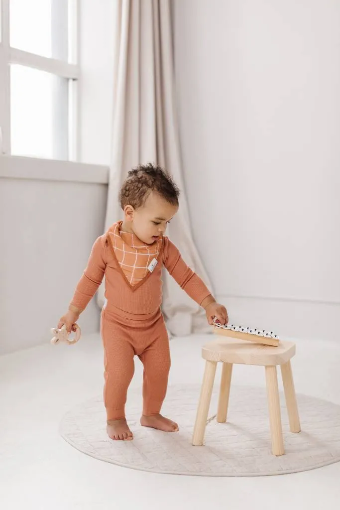Waffle Long Sleeve Bodysuit - Sienna