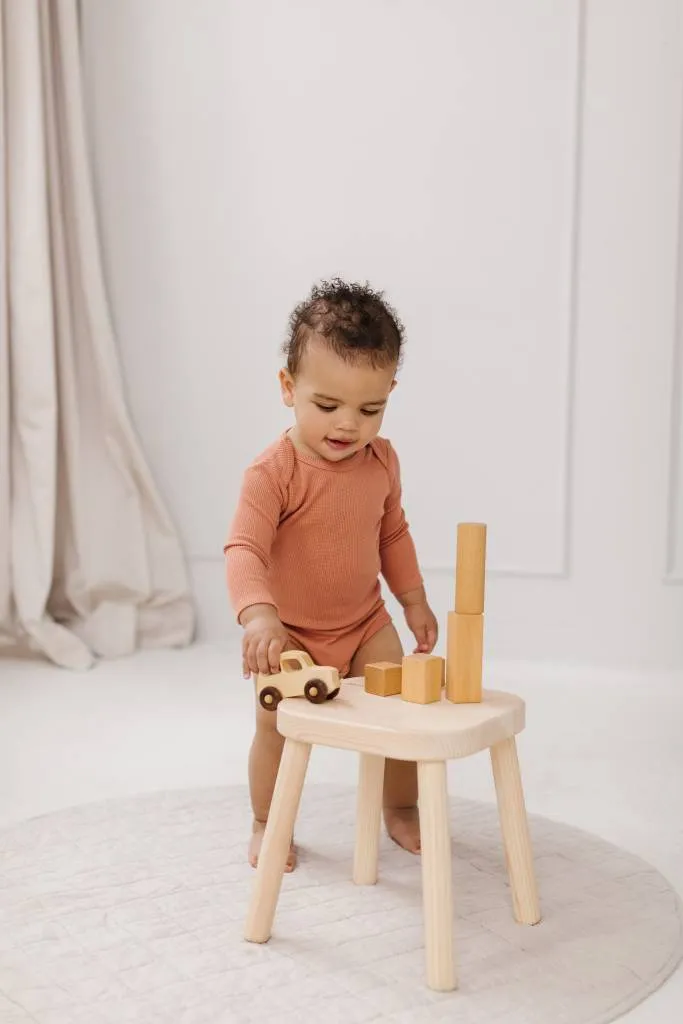 Waffle Long Sleeve Bodysuit - Sienna