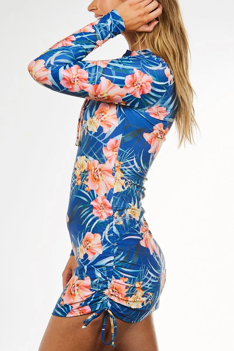 Womens Convertible Rashie in Island Breeze Blue