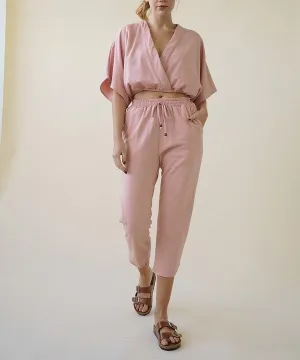 Women's Hemp Kimono With Jogger Set