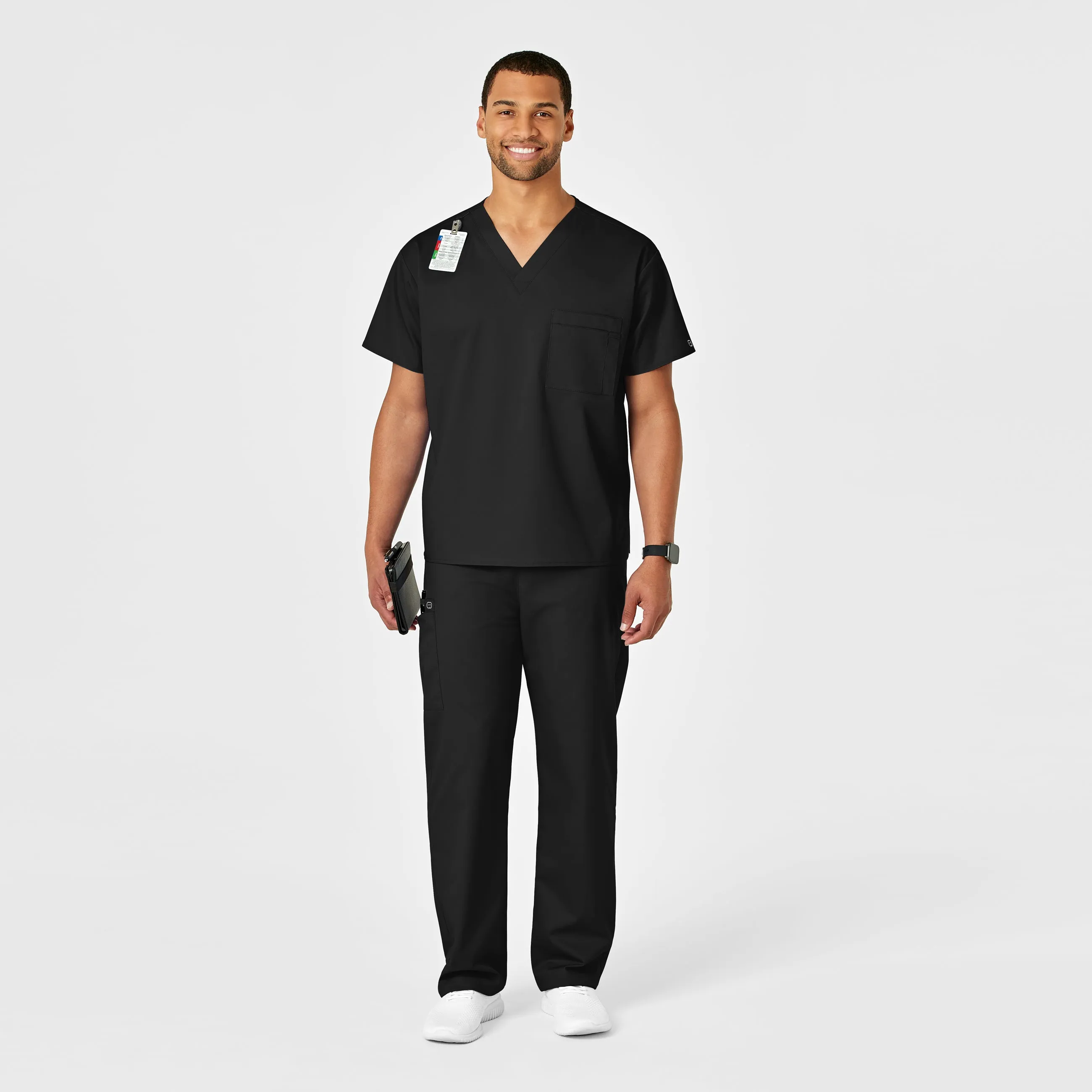 WonderWORK 500 Unisex Drawstring Cargo Scrub Pants Black