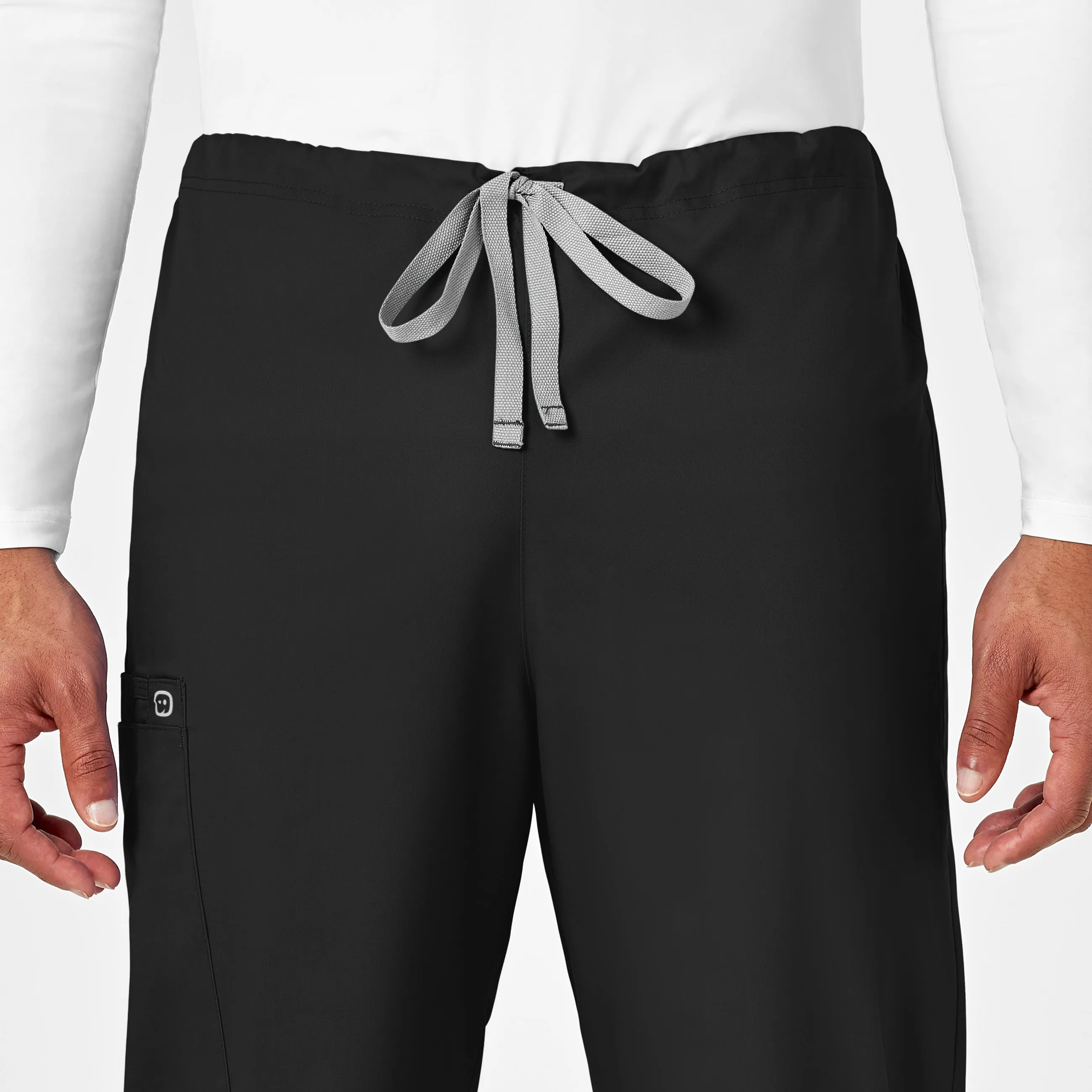 WonderWORK 500 Unisex Drawstring Cargo Scrub Pants Black