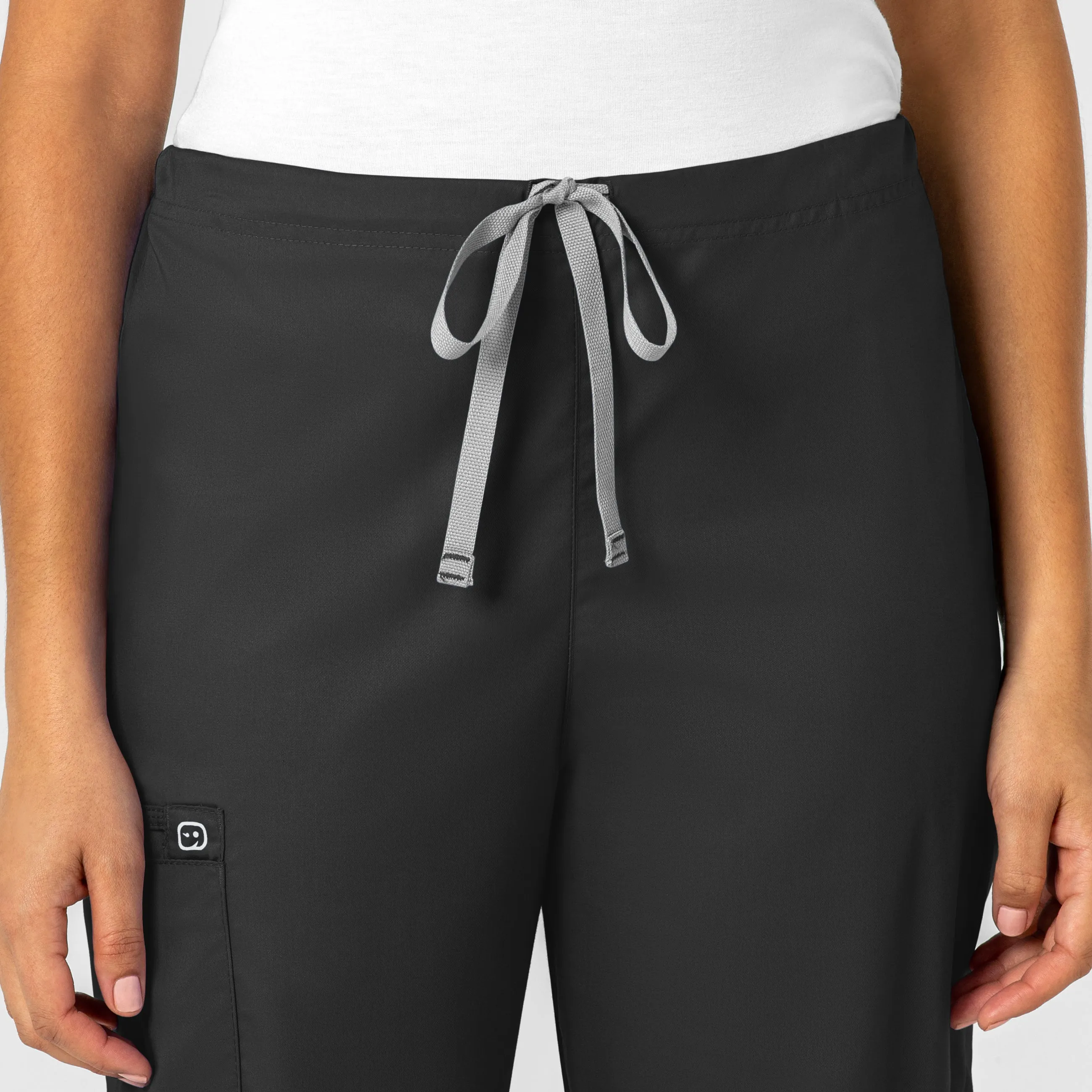 WonderWORK 500 Unisex Drawstring Cargo Scrub Pants Black