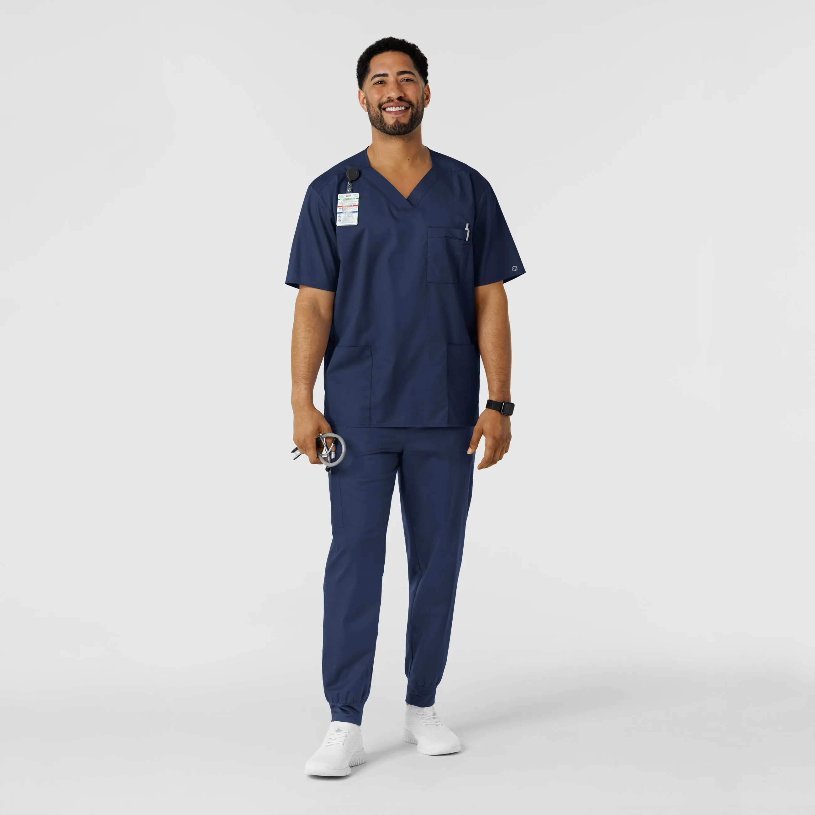 WonderWORK 507 Men's Cargo Jogger Scrub Pants Navy
