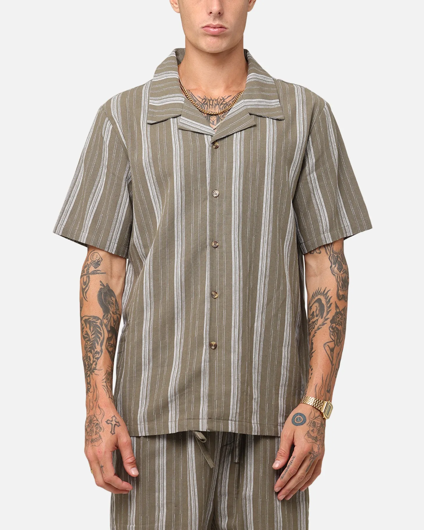 XXIII Condesa Linen Button Up Shirt Olive